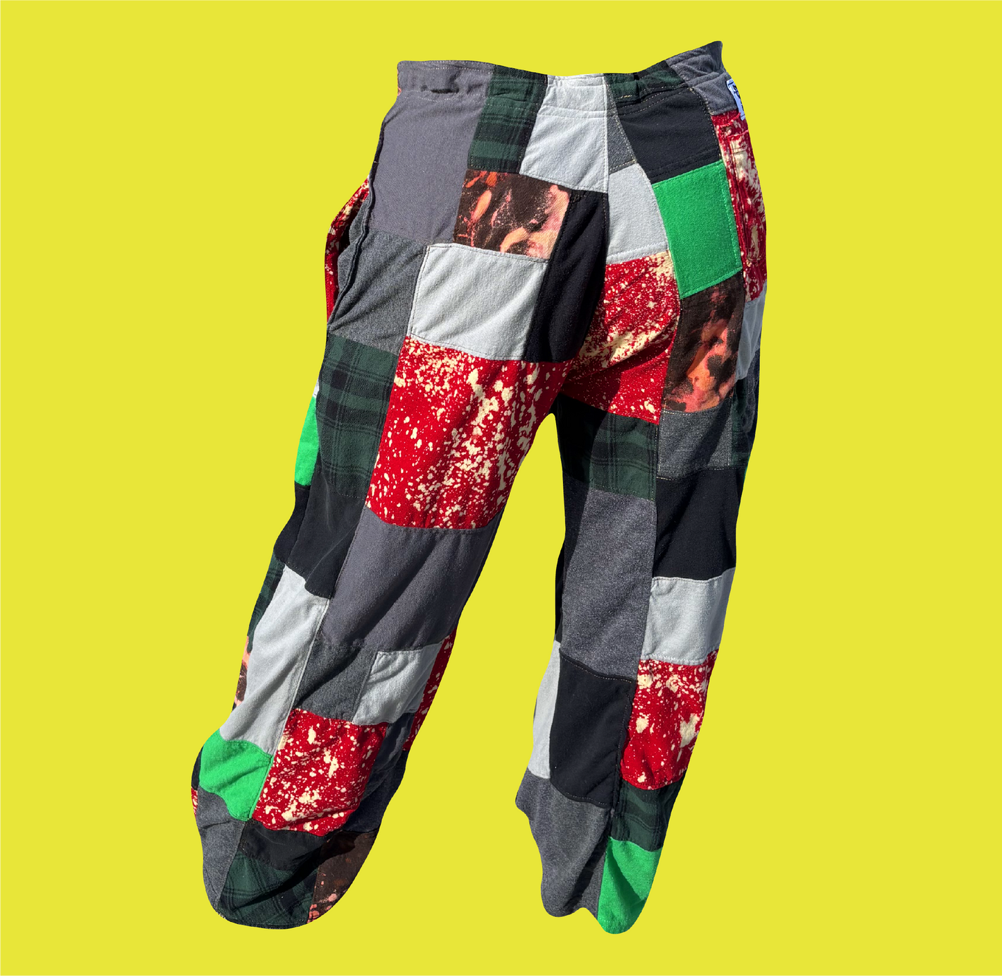 Patchwork Drawstring Pants