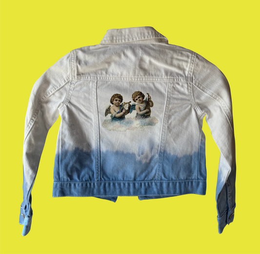 Kids White Denim Jacket