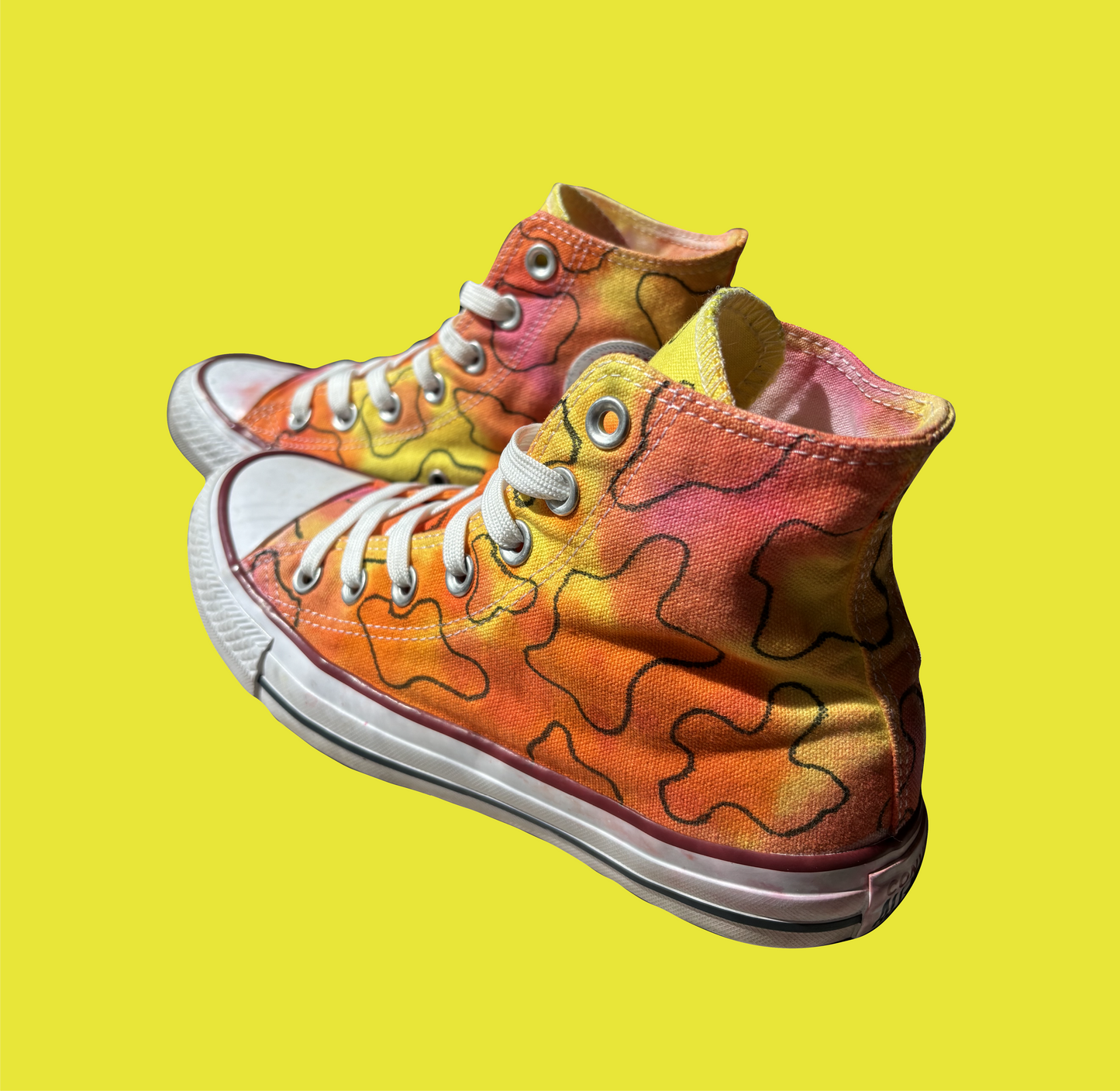 Groovy Orange and Yellow High Tops