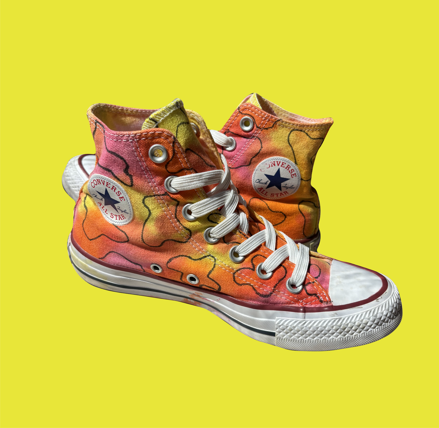 Groovy Orange and Yellow High Tops